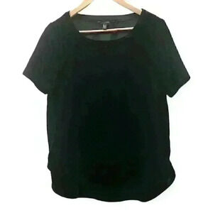 Banana Republic Top Velvet Velour Blouse  Casual Black